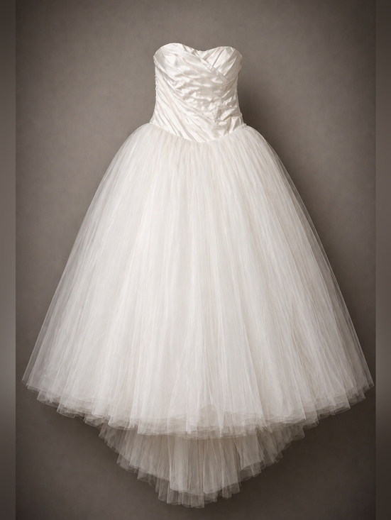 White by Vera Wang Dresses & Skirts - Vera Wang Strapless Ball Gown Wedding Dress Taffeta Tulle NWT Sz 12 Soft White